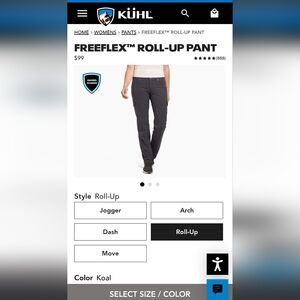 Kuhl women's Freeflex pants sz 6 reg color Koal